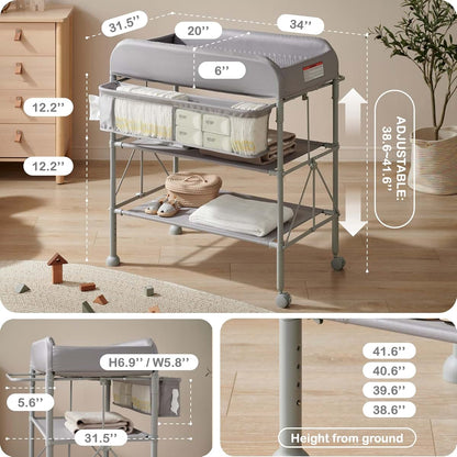 Beka Portable Diaper Changing Station With 4-Level Adjustable Height