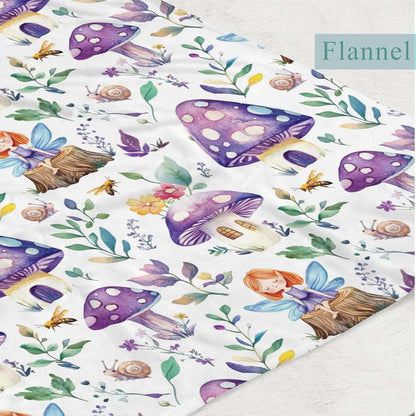 Wicbfdfv Cute Magical Fairies Mushroom Purple Baby Blanket (photo 3)