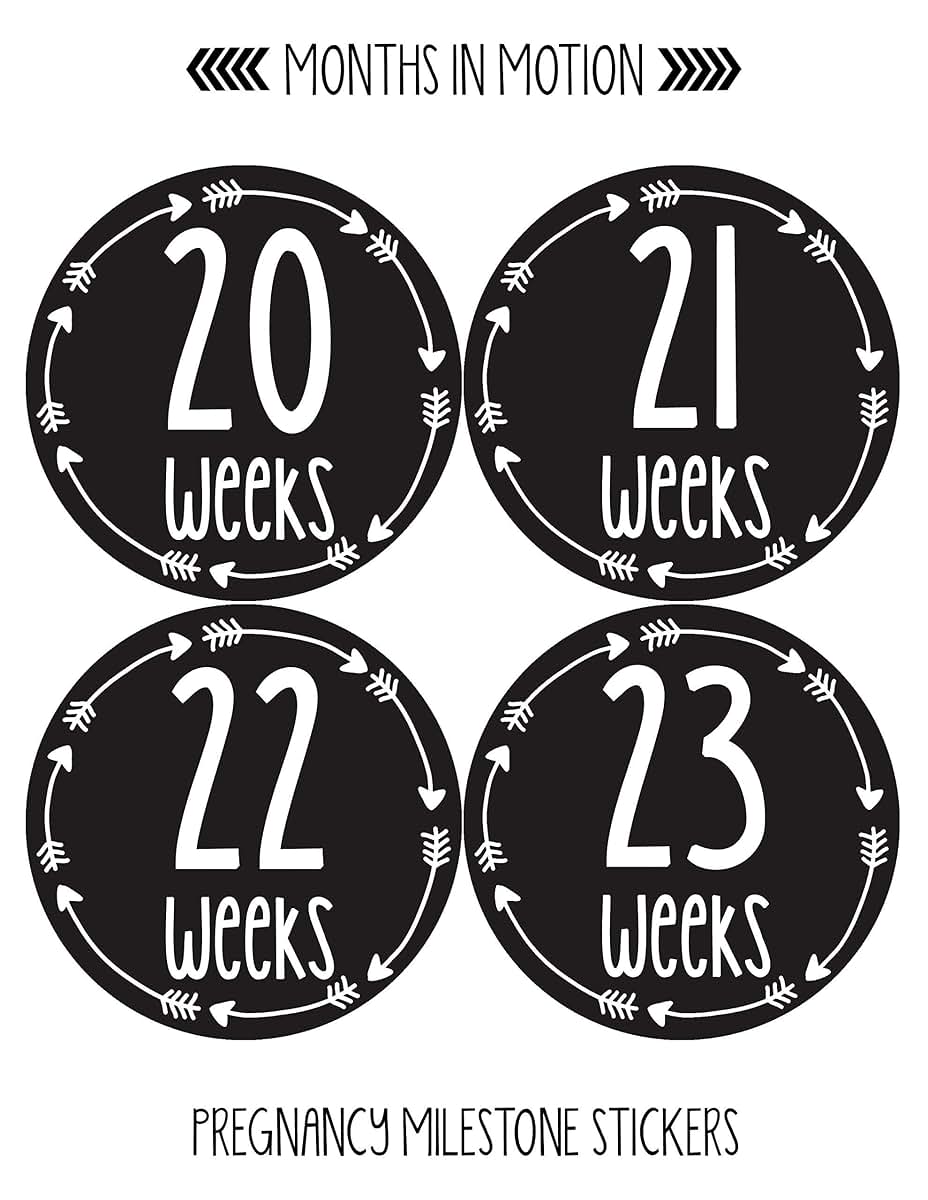 Months In Motion Pregnancy Weekly Belly Growth Stickers - 36 Piece Set