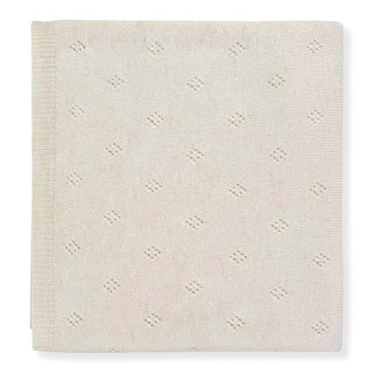 Jet&Bo Baby Cashmere Pointelle Knit Blanket for Stroller & Cuddling