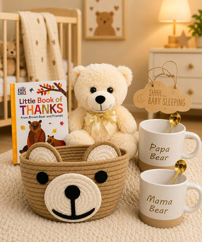 Beyond The Box Bear Theme Newborn Gift Basket With Parent Mugs (photo 4)