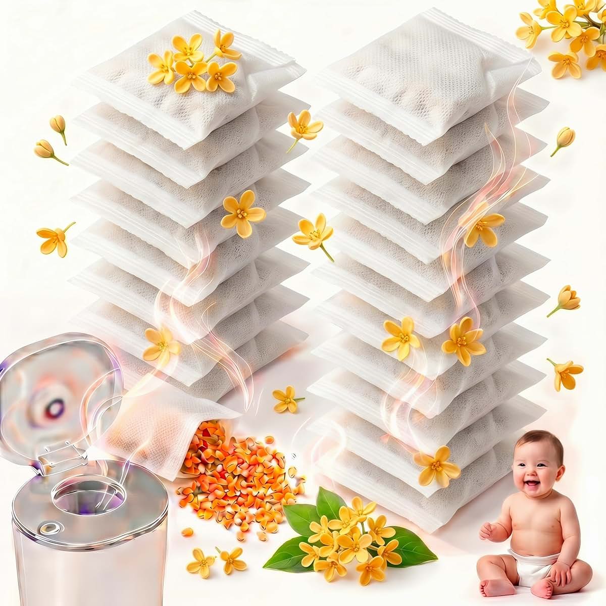 Cvgvjy Osmanthus Scented Diaper Pail Refills