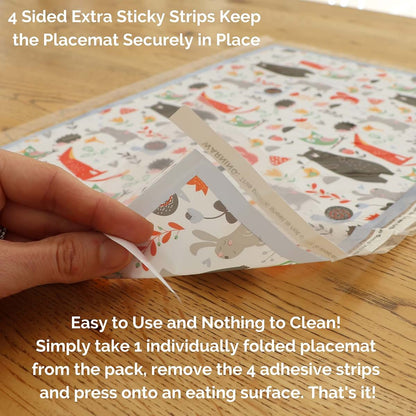 Suessie Disposable Placemats for Baby, Forest Animals (60 Count) (photo 4)