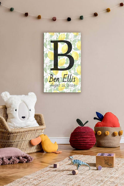 Broad Bay Custom Kids Monogram Name Sign Lemon Chic