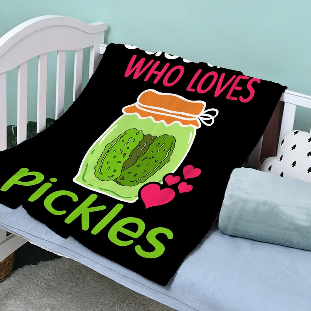 TORTILLAS BLANKET Just A Girl Who Loves Pickles Blankets Gifts, Custom Just A Girl Who Loves Pickles Toddler Blanket (photo 3)