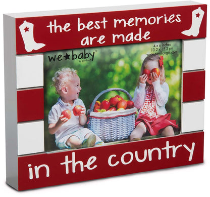 Pavilion Gift Company Country Baby Picture Frame With Boot Icons