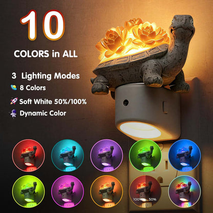 L LOHAS LED 3D Turtle Night Light for Kids with Dusk to Dawn Sensor