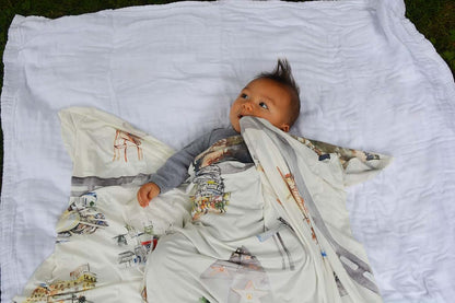 BabyOneStop Swaddling Wrap Blanket, Hollywood Landmark Collection Print