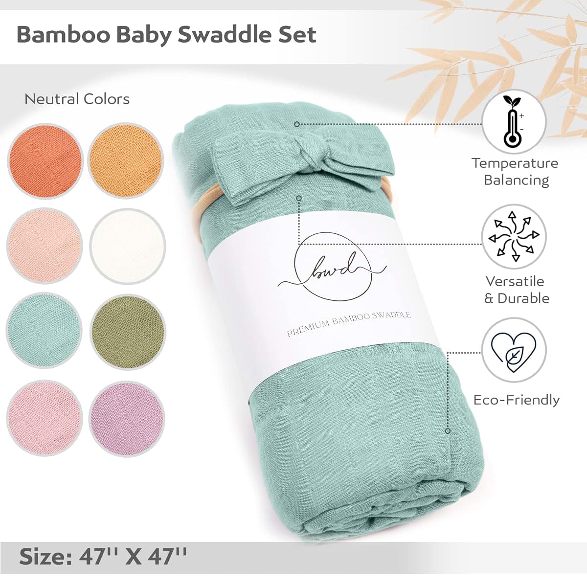 Viscose & Organic Cotton Swaddle Blanket for Newborns and Infants