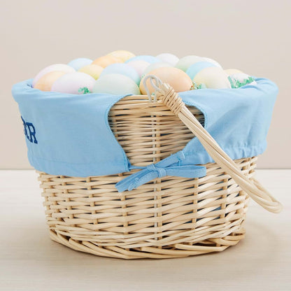 Personalization Universe Personalized Bunny Name Easter Basket – Custom Kids Easter Egg Basket – Embroidered Light Blue (photo 4)