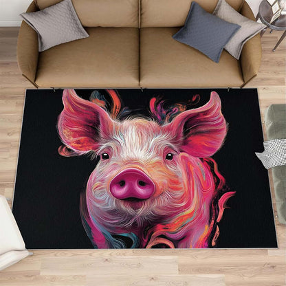 HYGIUID Pig Rugs for Boys Room, Fantasy Pig Area Rug - 4x5