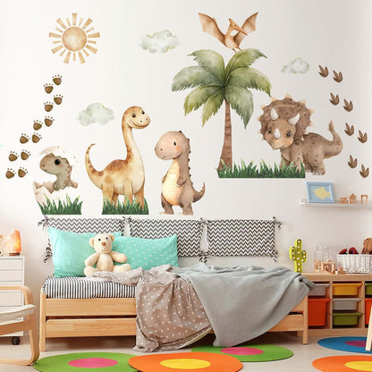 Dinosaur Wall Decal Set for Nursery and Kids Room Decor