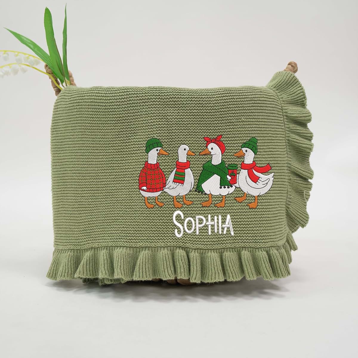 SWaddle AN Personalized Custom Embroidered Name Knit Baby Blanket (photo 3)