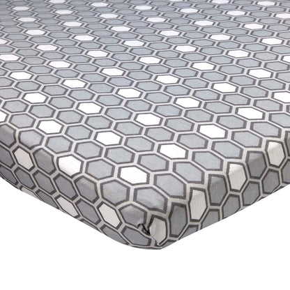 Bassinet Sheets for Baby/Infant Deep Fitted Soft Jersey Knit by Abstract 16" x 32" (Honeycomb Grey)
