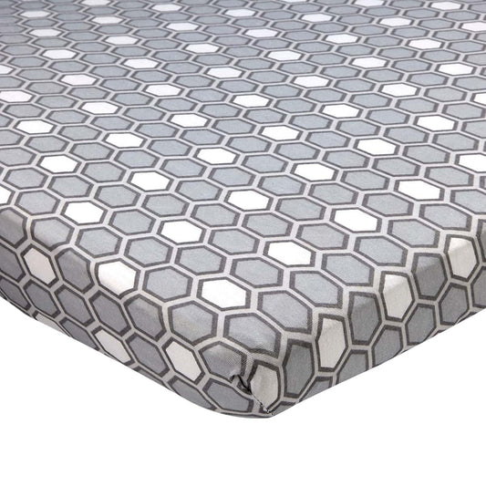 Bassinet Sheets for Baby/Infant Deep Fitted Soft Jersey Knit by Abstract 16" x 32" (Honeycomb Grey)