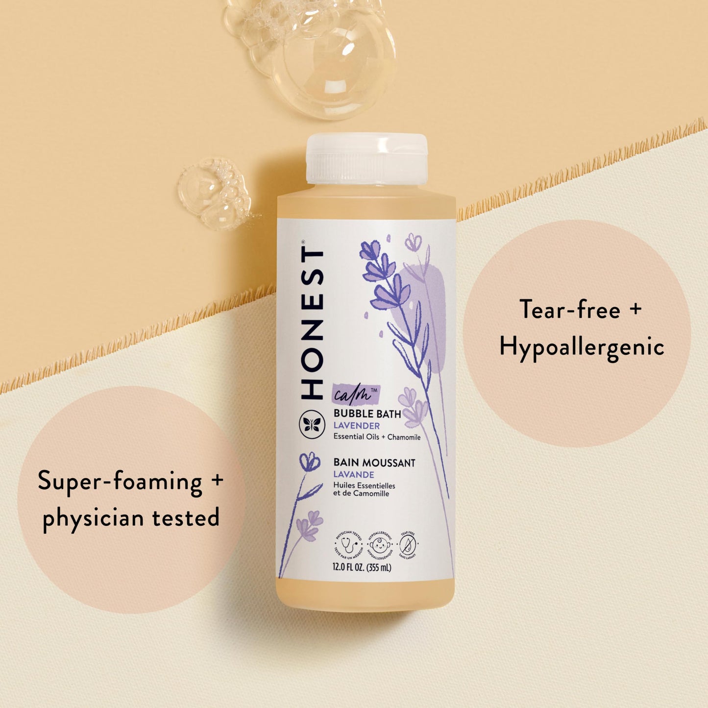 Honest Company Foaming Bubble Bath, Lavender Calm Scent