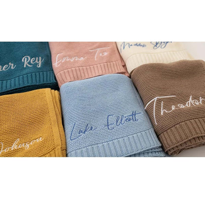 Lavrebu 100x80cm Custom Embroidered Name Baby Blanket Baby Shower Stroller Blanket Newborn Baby Gift Personalized Soft (photo 3)