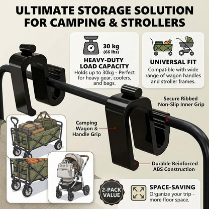 Xonyoom 2 Pack Wagon Side Hooks For Stroller Organization (photo 4)