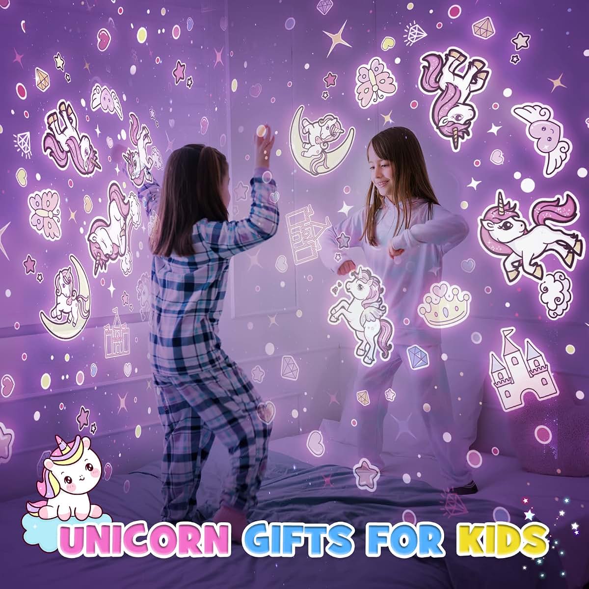 Vicia Unicorn Night Light Projector For Kids With Rotating Galaxy Display (photo 3)
