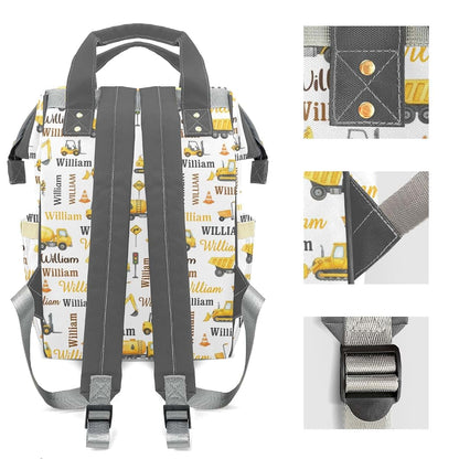 Joyestore Custom Construction Trucks Diaper Backpack Mom Baby Bag for New Parent Gift (photo 4)