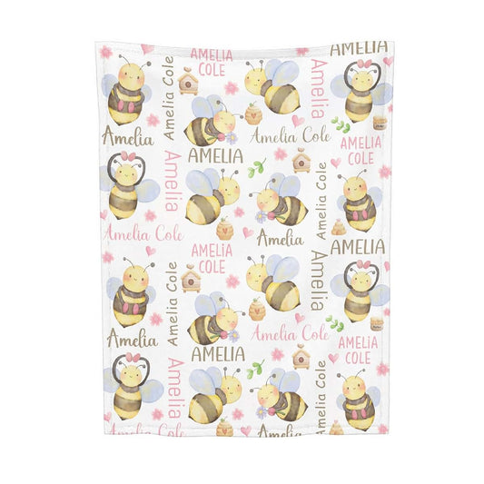 TORTILLAS BLANKET Personalized Bee Blankets with Name, Lightweight for All Seasons, Custom Blanket As Festival Gifts