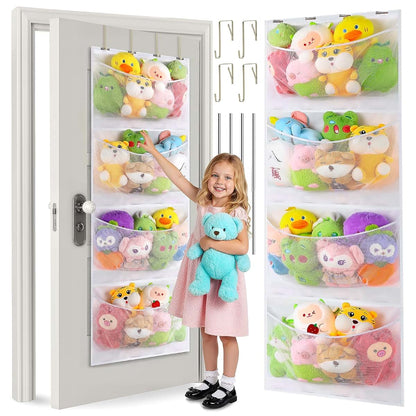 Modular Stuffed Animal Storage Over the Door Organizer for Toys and Essentials