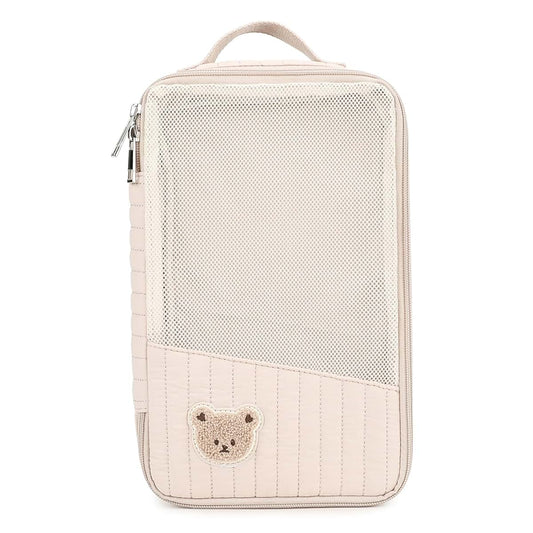 Uanqfegy Cartoon Bear Quilted Mesh Diaper Bag Organizer Pouch Cube – Diaper Bag Organizers for Travel Baby Essentials &