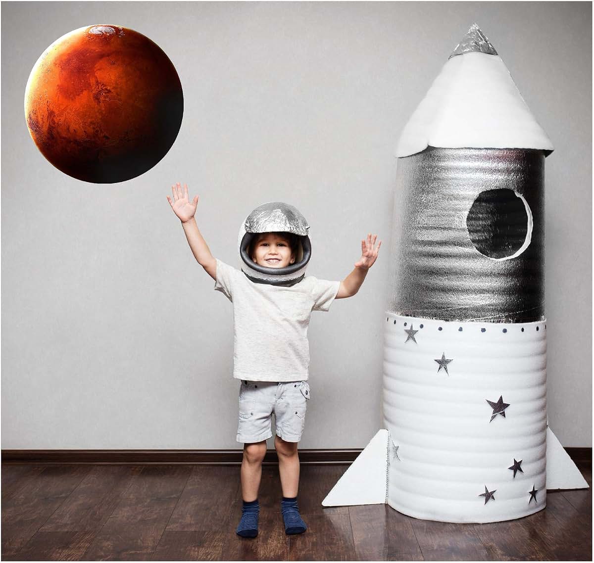 Stickit Graphix 24" Mars Wall Decal Individual Planets Solar System Removable Vinyl Peel Stick Boys Nursery Room