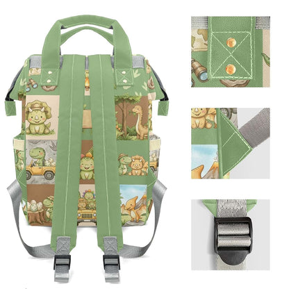 YallLocoMo Personalized Diaper Bag Backpack Watercolor Dinosaur (photo 4)