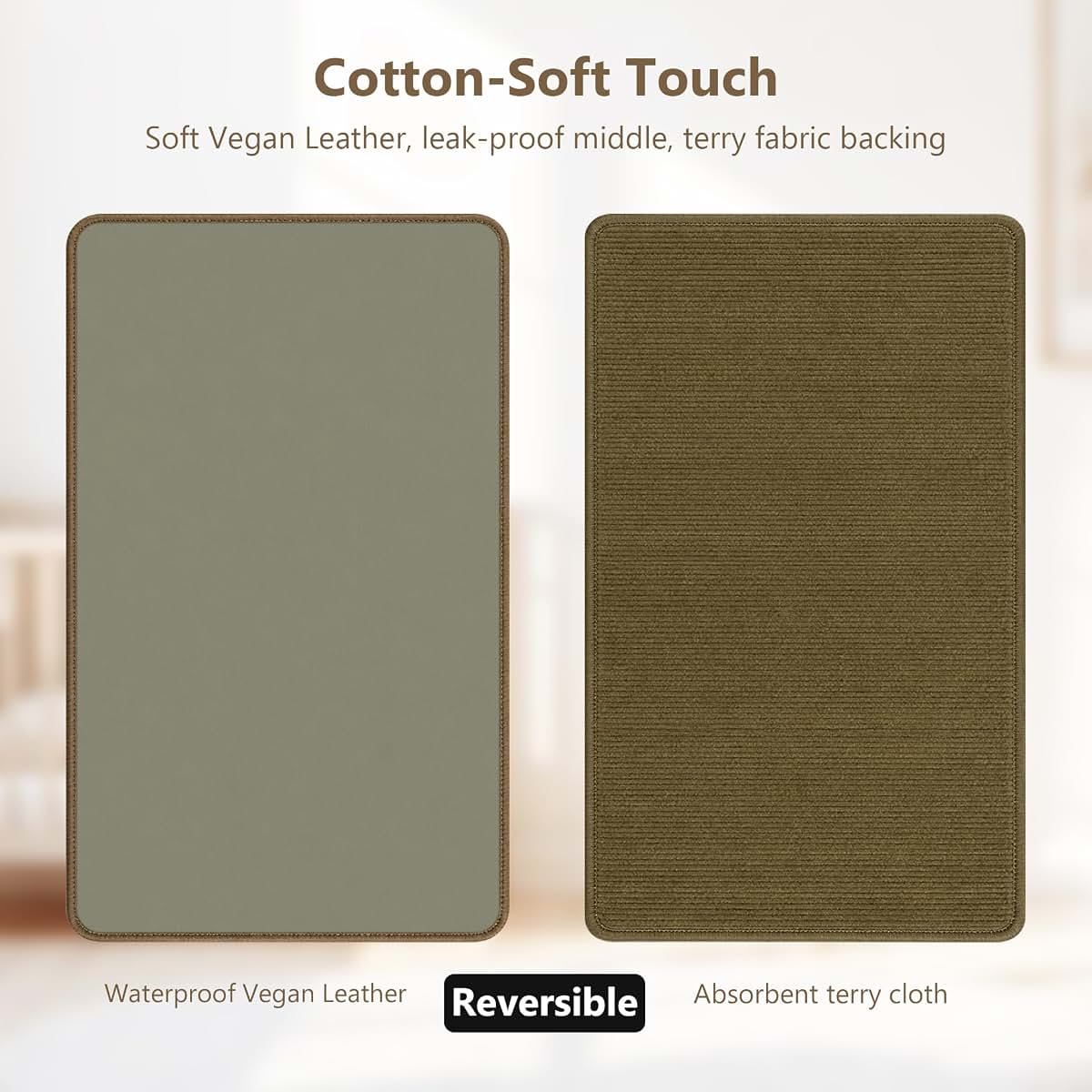Portable Waterproof Vegan Leather Changing Mat for Travel Diaper Bags