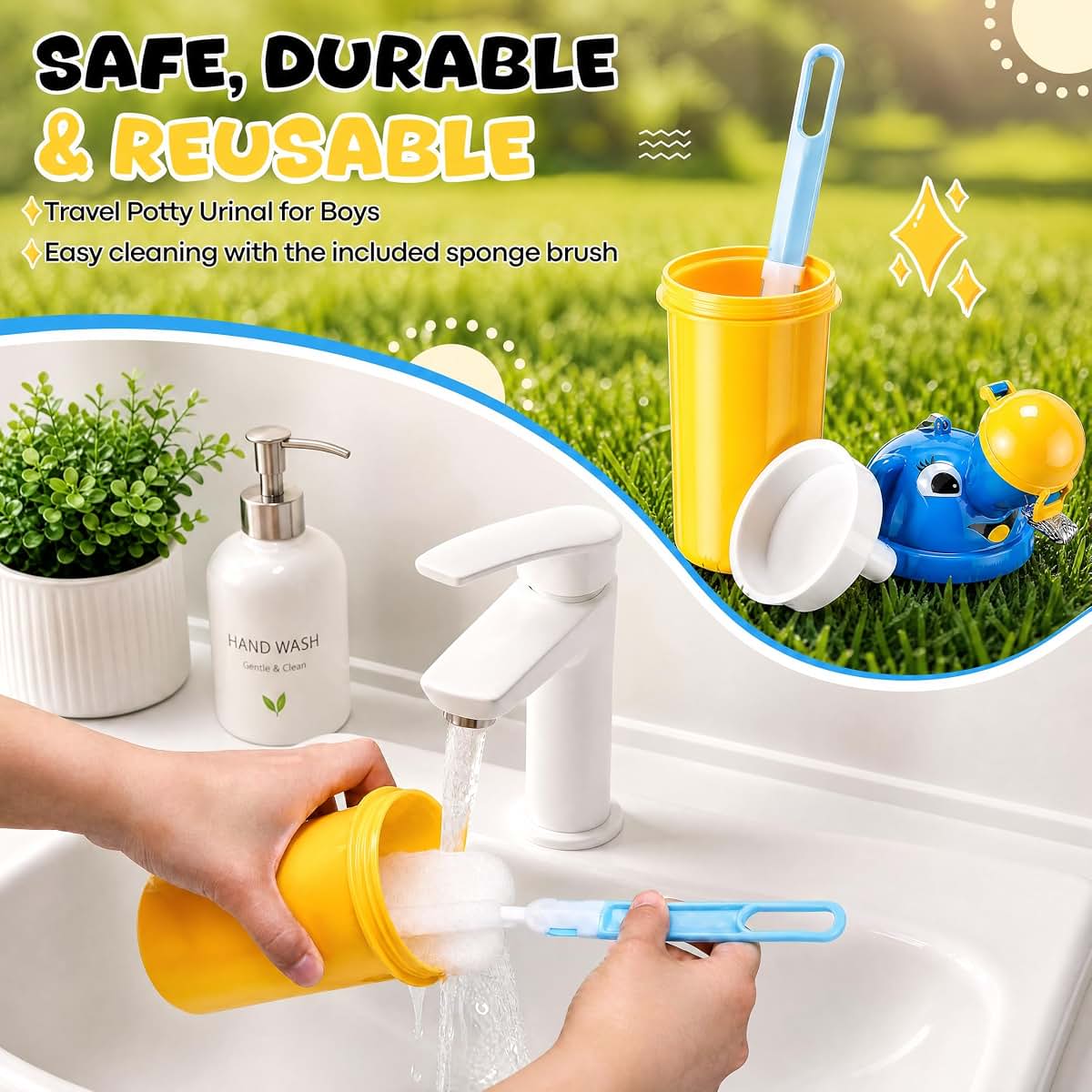 BYETOO Portable Kids Travel Urinal Potty Training Cup for Boys 500ml (photo 2)