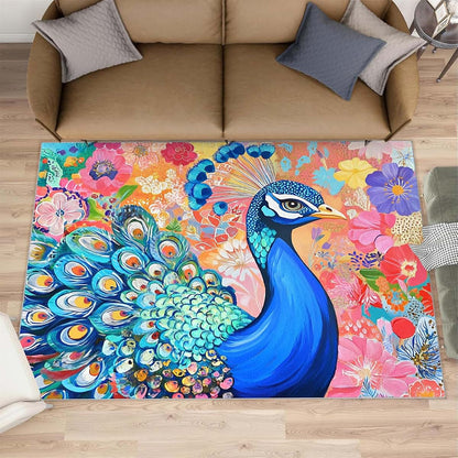 HYGIUID 4x5 Regal Peacock Area Rugs - Washable Kids Carpet