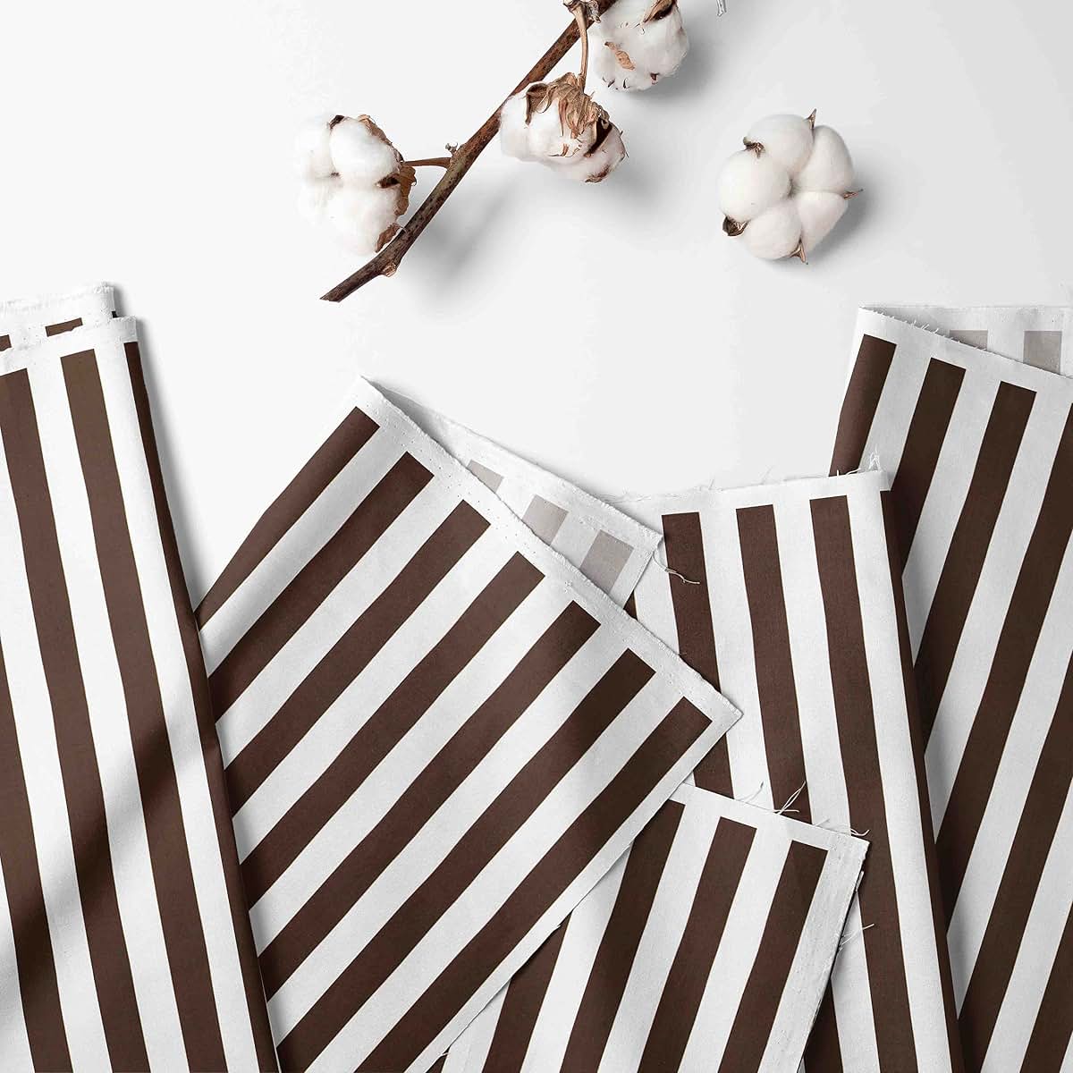 Bacati - Stripes White/Chocolate Percale Crib Fitted Sheet (photo 2)