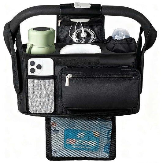 Eutopic Universal Stroller Organizer with Insulated Cup Holder and Detachable Phone Bag