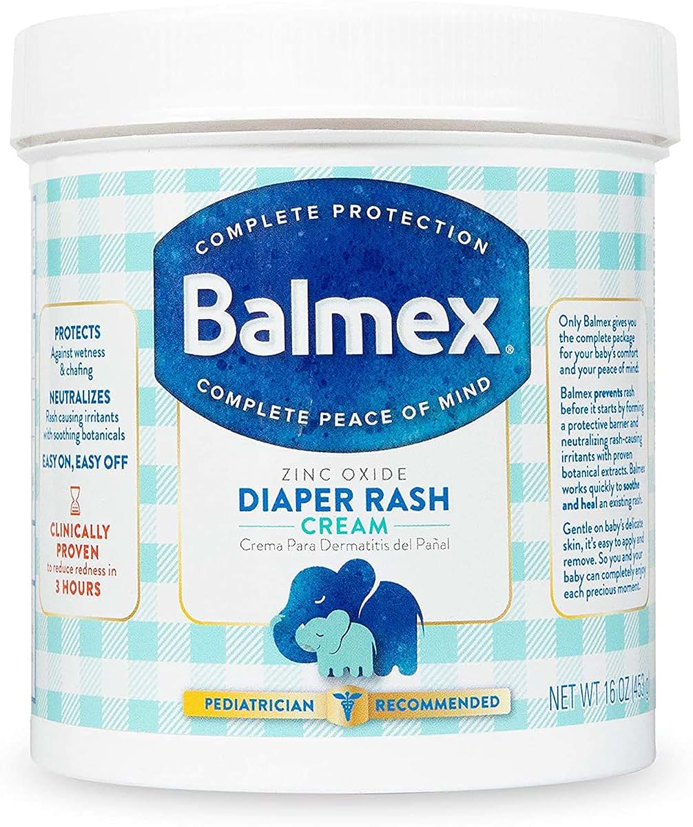 Balmex Diaper Rash Cream, 16 oz Jar, 3 Pack
