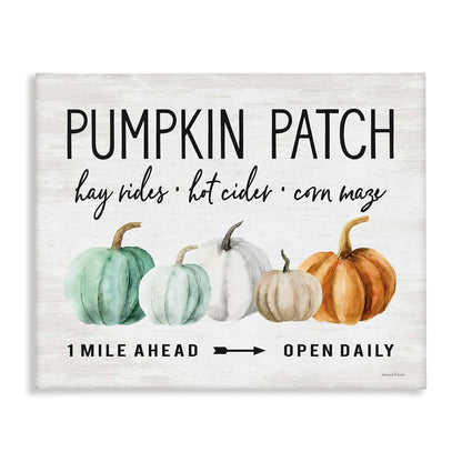 Stupell Industries Pumpkin Patch Farmhouse Canvas Art By Lettered And Lined Ready To Hang
