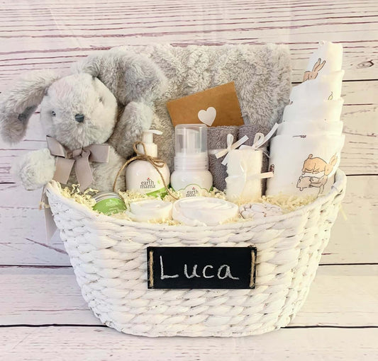 Skye Rose Naturals Deluxe Organic Bunny Baby Gift Basket Neutral, 3 Months