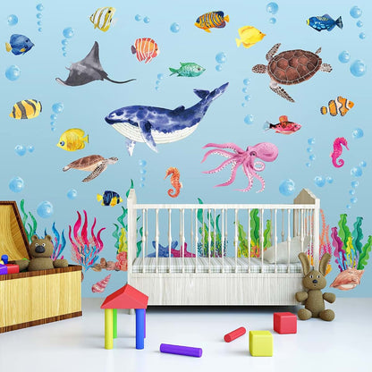 Chinco Ocean Life Wall Decals Under The Sea Decor For Kids