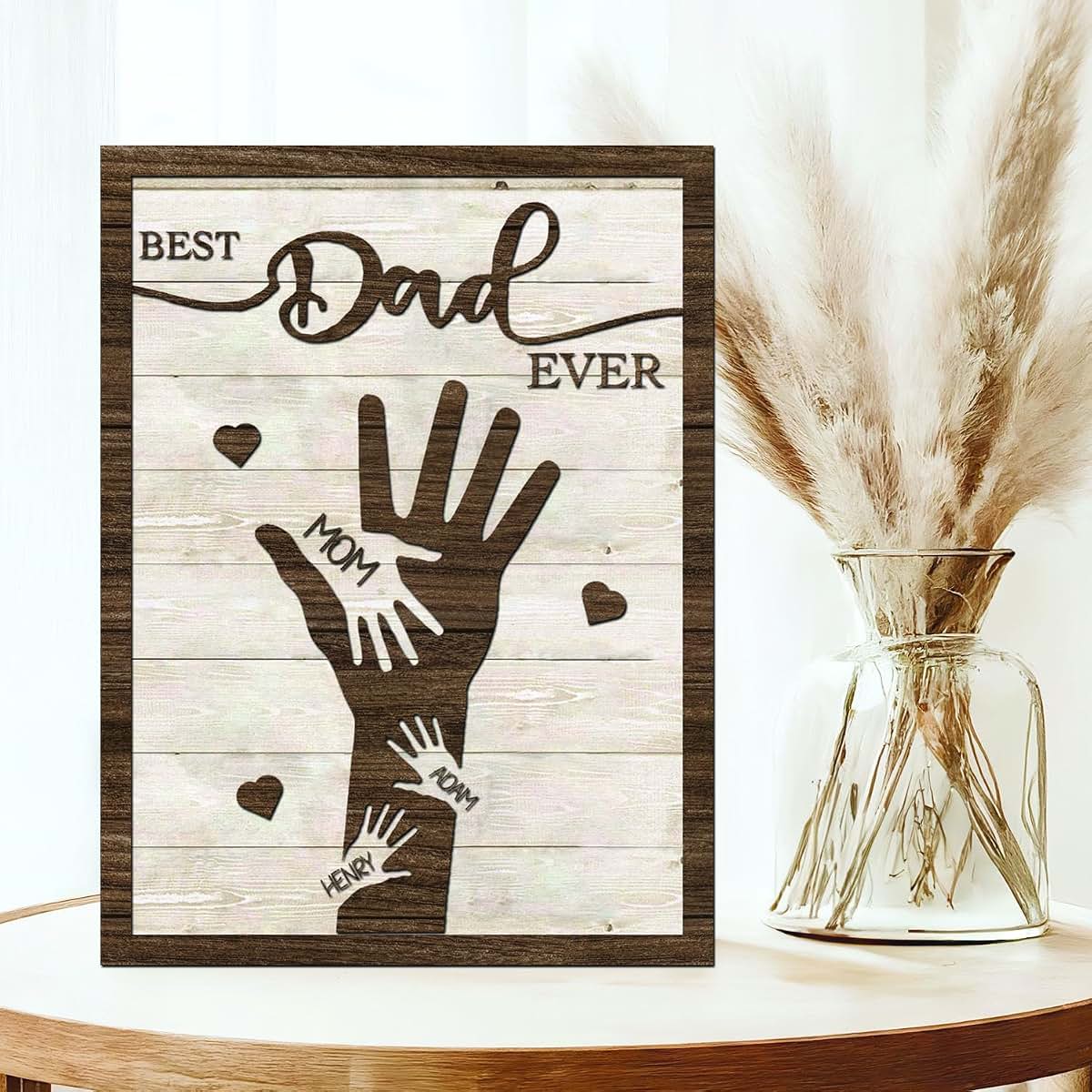 EmbroGlow Personalized First Father's Day Picture Frame, Fathers Day Gift from Baby, Happy Daddy Gift, Custom Photo