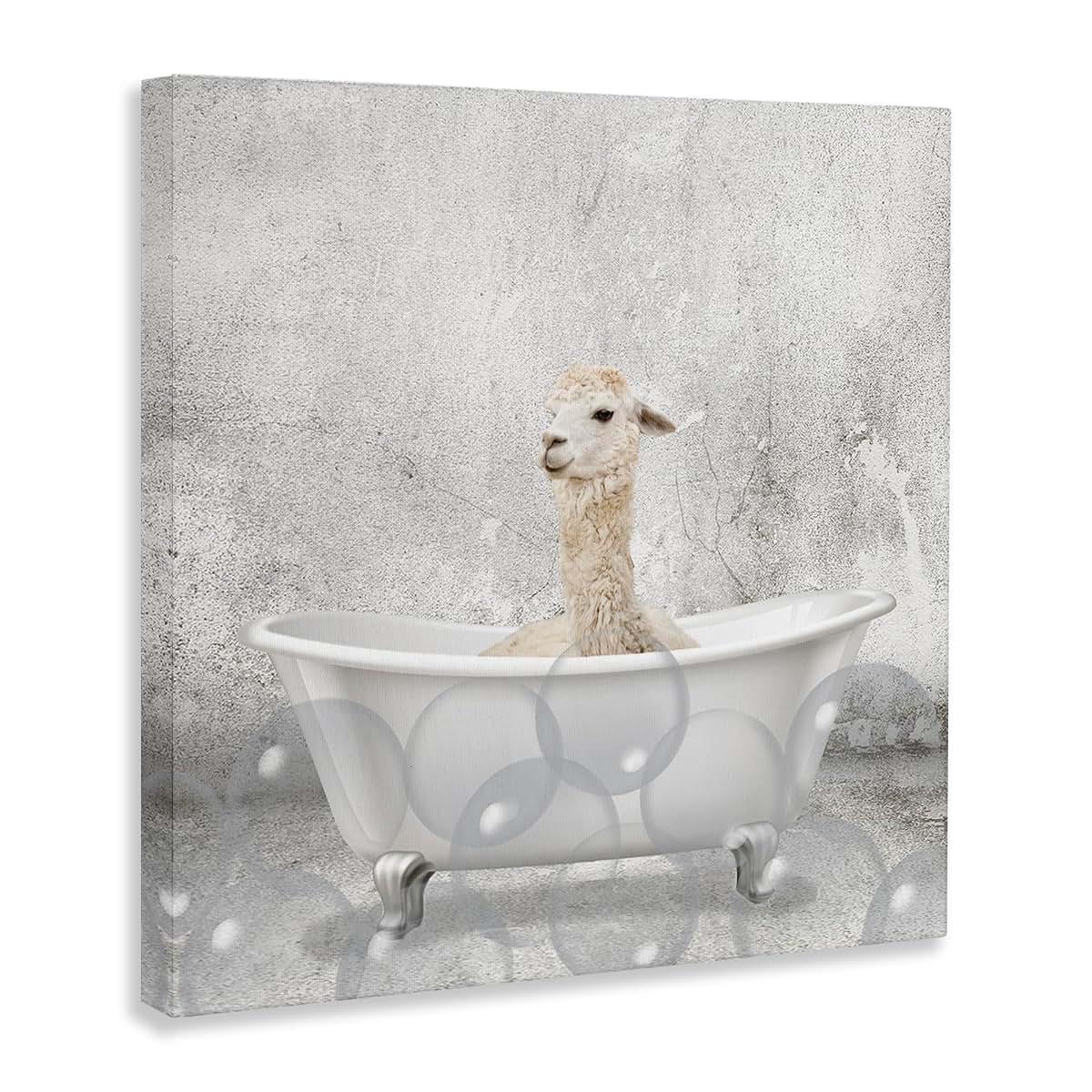 Stupell Industries Baby Llama Bath Time Canvas Wall Art Ready To Hang