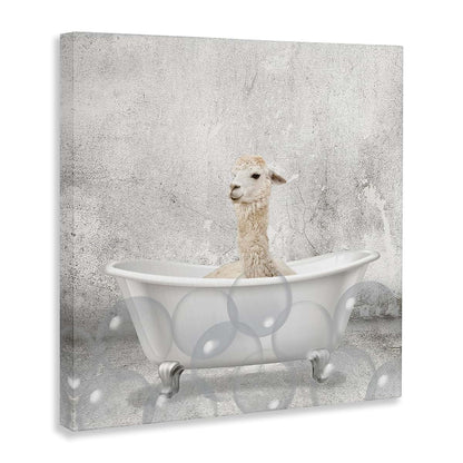 Stupell Industries Baby Llama Bath Time Canvas Wall Art Ready To Hang