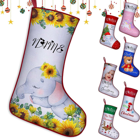 Westpearl Baby First Personalized kid Christmas Stockings 18 Inch Customized Christmas Stocking for Newborns Larege