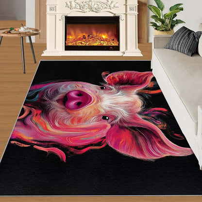 HYGIUID Pig Rugs for Boys Room, Fantasy Pig Area Rug - 4x5 (photo 2)