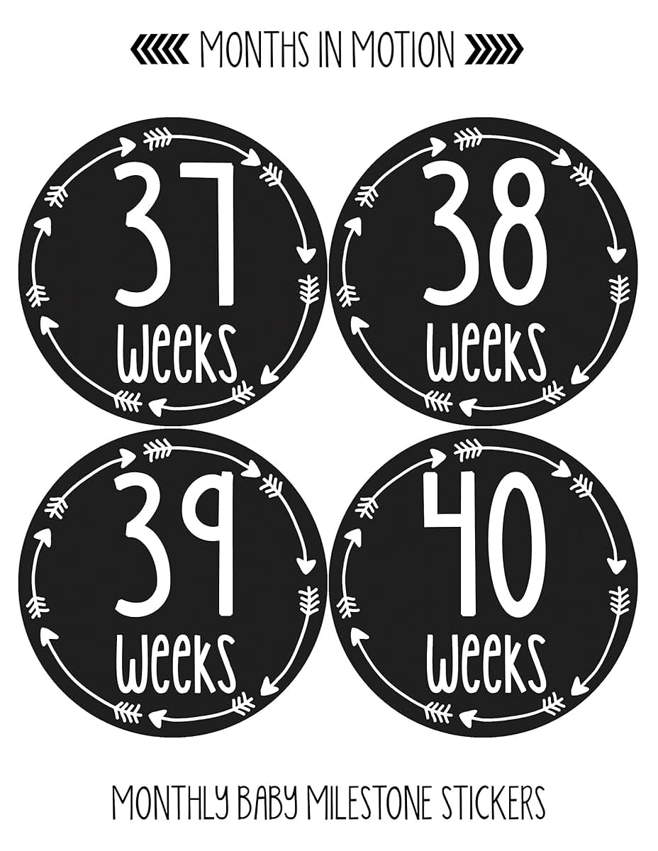 Months In Motion Pregnancy Weekly Belly Growth Stickers - 12 Piece Round Set (photo 4)