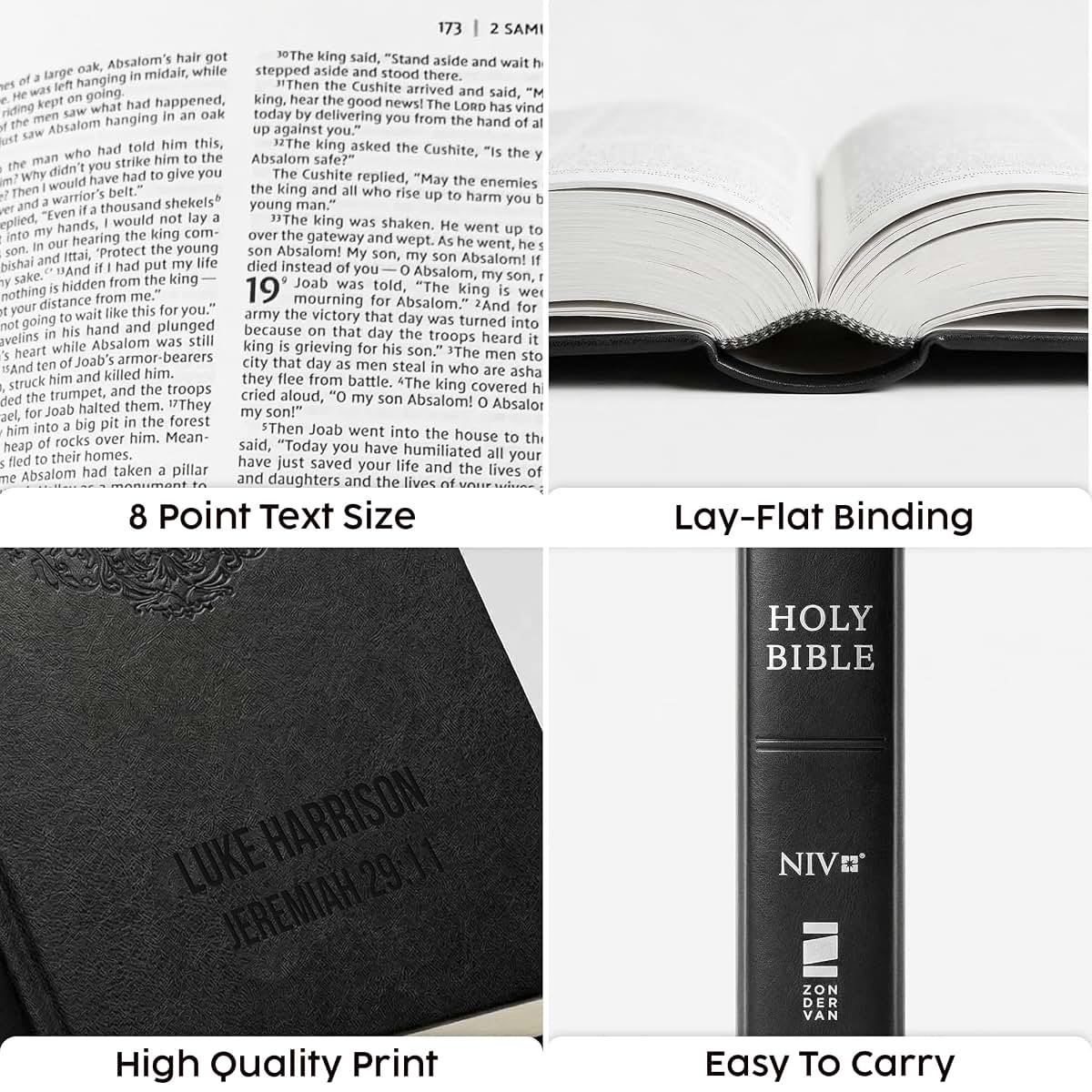 Printualist Personalized NIV Bible With Custom Engraved Black Cover (photo 3)