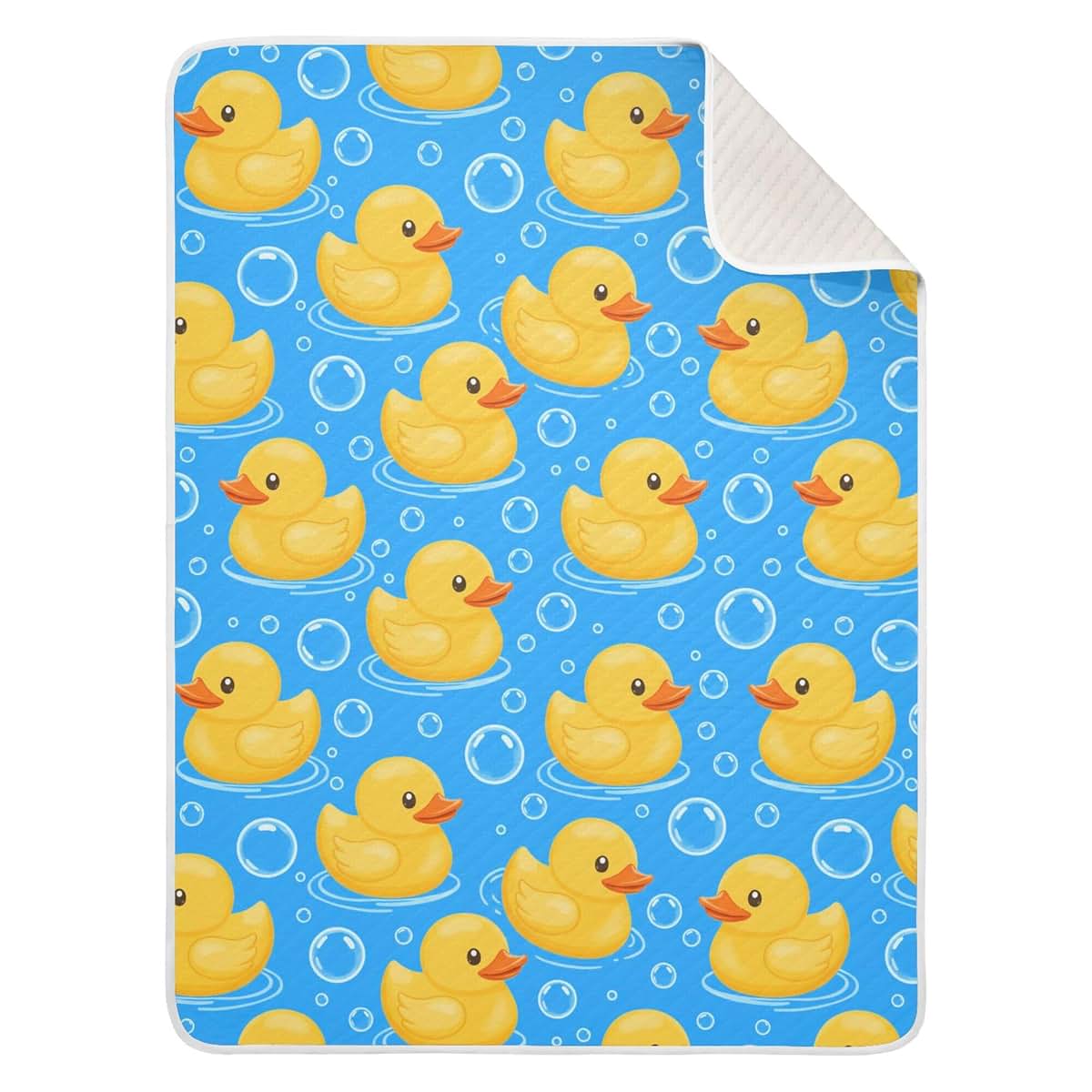 Junzan Cute Yellow Rubber Ducks Baby Blanket, Cotton Breathable Swaddle 40 x 30 in