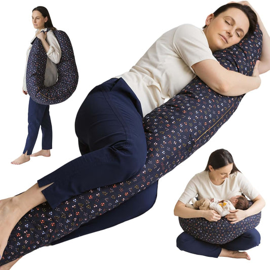 MINICAMP Full Body Pregnancy Pillow for Sleeping – Full Body Maternity Support Pillow for Back, Belly, Hips & Legs –