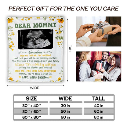 LovelyGifts99 Personalized Dear Mommy Blanket from Baby Bump, Grandma Told Me That You're Awesome, Custom Photo