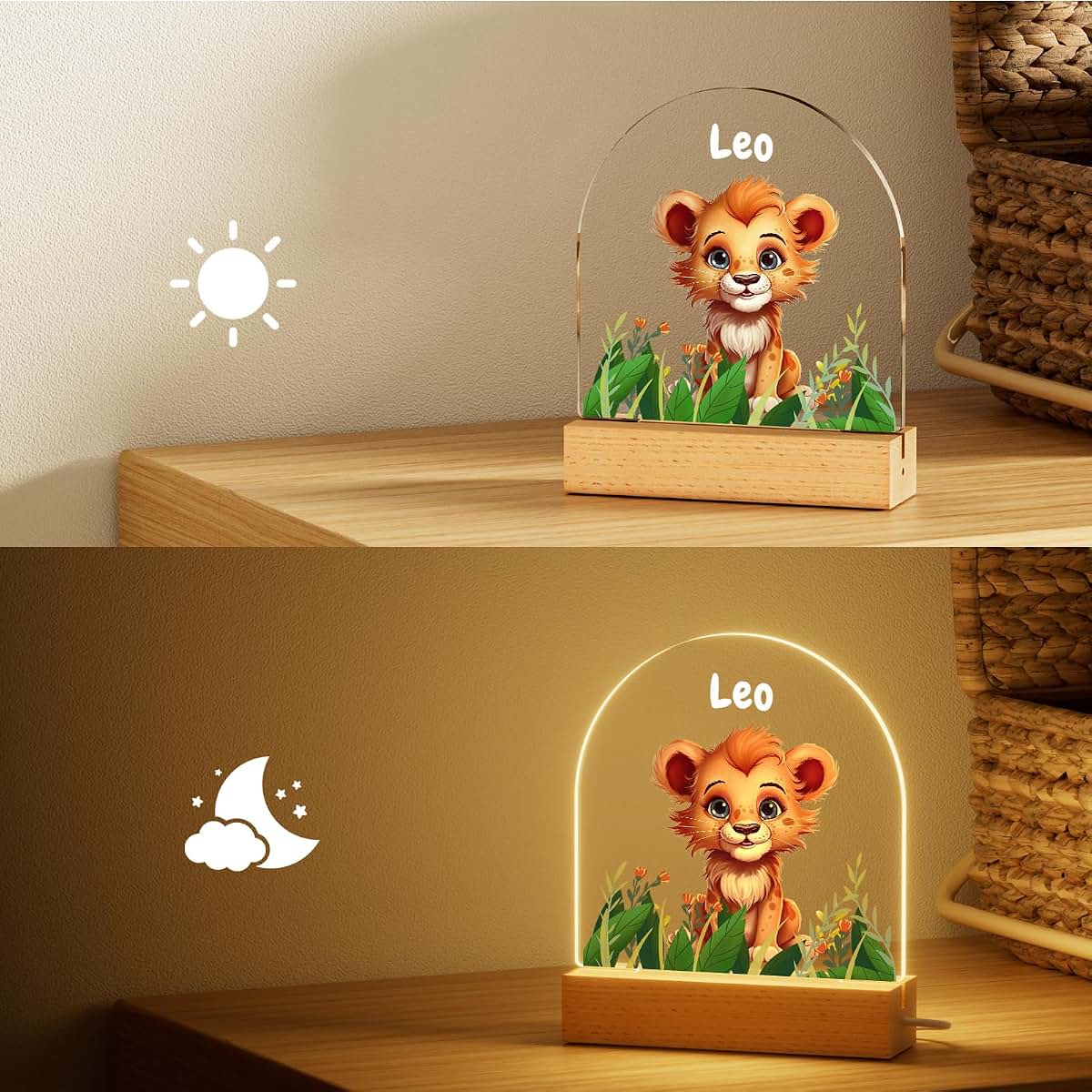 witfox Personalized Night Light - Giraffe Acrylic Night Light,Personalized Gifts for Kids,Customize Name,Adjustable (photo 4)