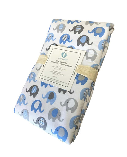 Effe Bebe Vera Elephant Cotton Fleece Baby Blanket Blue Grey (photo 2)